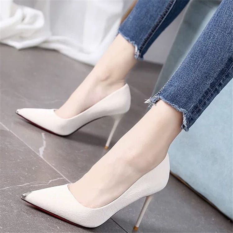 Noenname_null- 12cm 10cm 8cm Satin High Heels Women's Pointed High Shallow High  Heels, Wedding Shoes, High Heels, Size 45 - Pumps - AliExpress