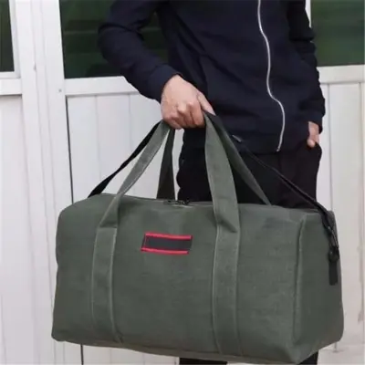 Men Casual Large Capacity Canvas Zipper Handbag 55*27*27cm