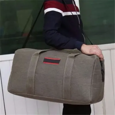 Men Casual Large Capacity Canvas Zipper Handbag 55*27*27cm