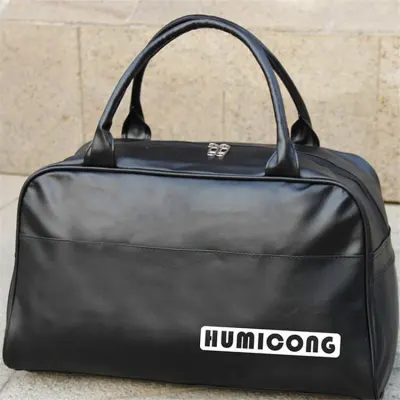 Men Casual Large Capacity Letter Print Zipper Handbag PU