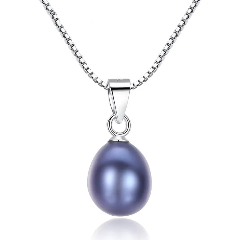 Women's Luxury Simple Design Freshwater Pearl Pendant Necklace, Sterling Silver