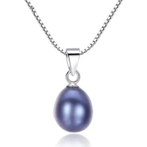 Women's Luxury Simple Design Freshwater Pearl Pendant Necklace, Sterling Silver