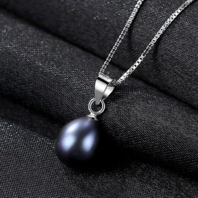 Women's Luxury Simple Design Freshwater Pearl Pendant Necklace, Sterling Silver
