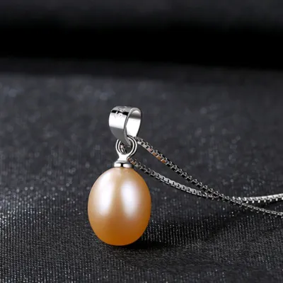 Women's Luxury Simple Design Freshwater Pearl Pendant Necklace, Sterling Silver