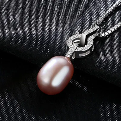 Women Romantic Gift Luxury Sterling Silver 10-11mm Big Natural Pearl Necklace