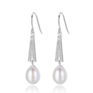 Romantic Natural Pearl Women Luxury Sterling Silver Earrings