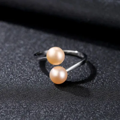 Luxury Fine Jewelry Sterling Silver Freshwater Pearl Adjustable Ring