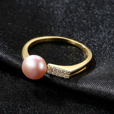 Fashion Geometry Design Luxury Sterling Silver Freshwater Zircon Ring