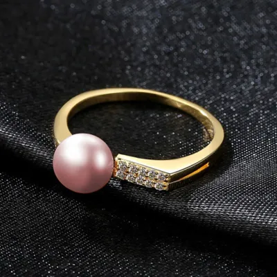 Fashion Geometry Design Luxury Sterling Silver Freshwater Zircon Ring