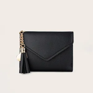 Women Causal Solid Color Zipper Design PU Wallets