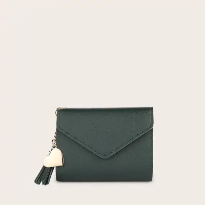 Women Causal Solid Color Zipper Design PU Wallets
