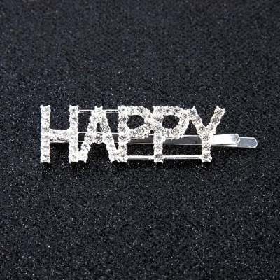 Women's Letter Pattern Rhinestone Hair Clip Side Clip