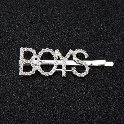 Women's Letter Pattern Rhinestone Hair Clip Side Clip