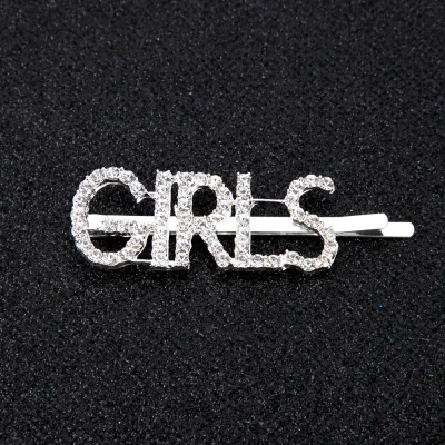 Women's Letter Pattern Rhinestone Hair Clip Side Clip