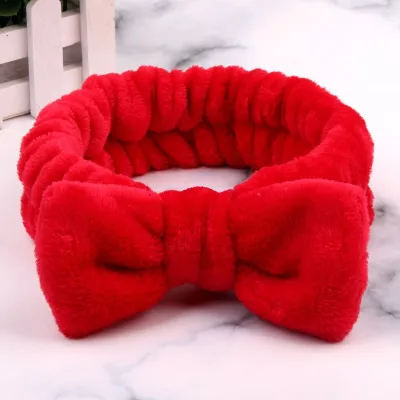 Solid Color Bowknot Decoration Fabric Women Headband