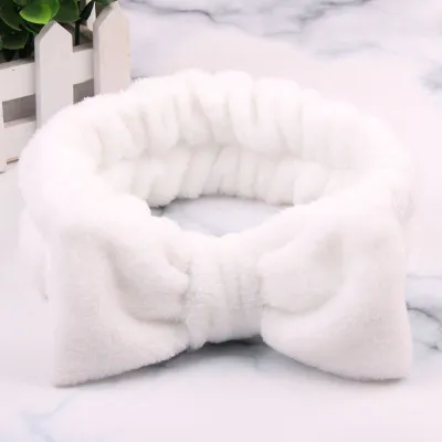 Solid Color Bowknot Decoration Fabric Women Headband