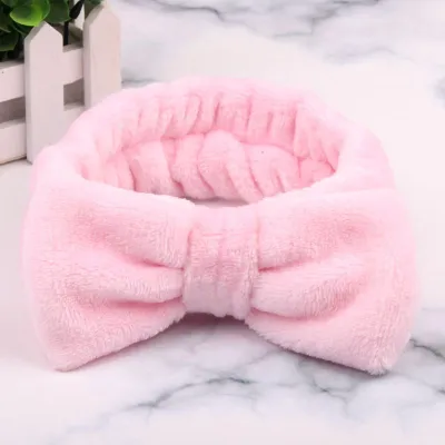 Solid Color Bowknot Decoration Fabric Women Headband