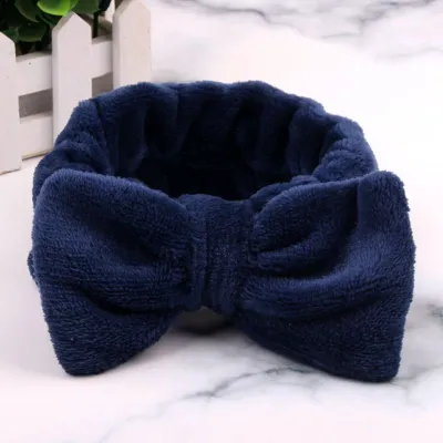 Solid Color Bowknot Decoration Fabric Women Headband