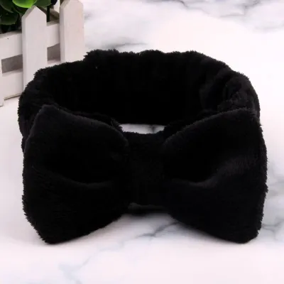 Solid Color Bowknot Decoration Fabric Women Headband
