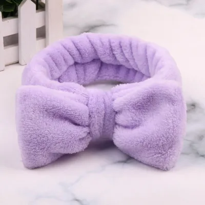 Solid Color Bowknot Decoration Fabric Women Headband
