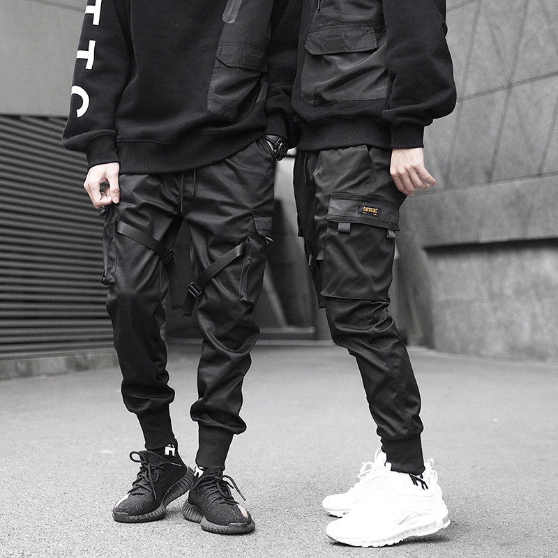Wholesale S-3XL Fashion Belted Pocket Design Jogger Pants
