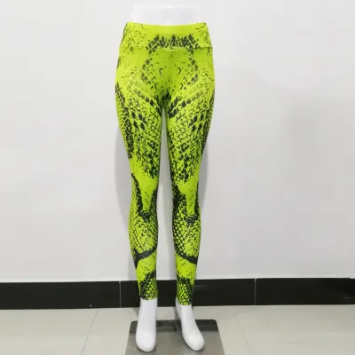 S-XL Sexy Snakeskin Print Fitness Sports Leggings for Women