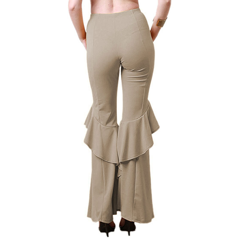 Wholesale S-2XL Trendy Flounce Hem Slim Fit Flare Pants Wholesale S-2XL Trendy Flounce Hem Slim Fit Flare Pants