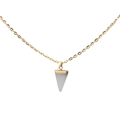 Fashion Triangle Resin Pendant Necklace for Men Simple Snake Chain Geometric