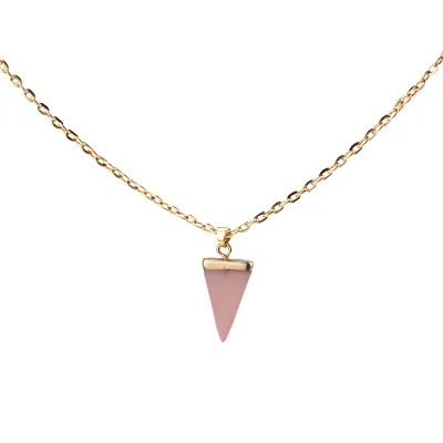 Fashion Triangle Resin Pendant Necklace for Men Simple Snake Chain Geometric