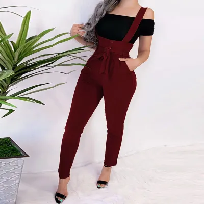 S-XL Button Pocket Decor Lace-up Slacks Pants