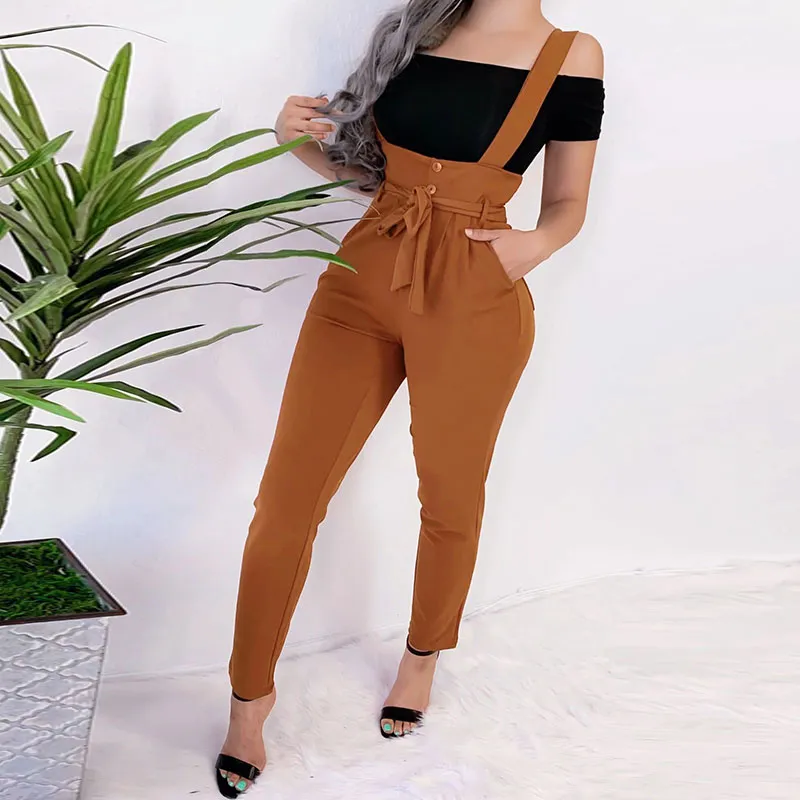 S-XL Button Pocket Decor Lace-up Slacks Pants