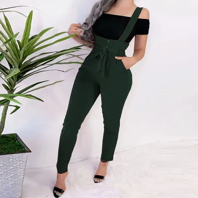 S-XL Button Pocket Decor Lace-up Slacks Pants