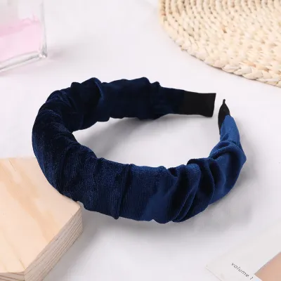 Creative Solid Color Wave Women's Plaid Fabric Headband