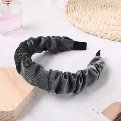 Creative Solid Color Wave Women's Plaid Fabric Headband