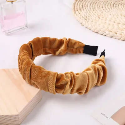 Creative Solid Color Wave Women's Plaid Fabric Headband