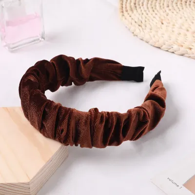 Creative Solid Color Wave Women's Plaid Fabric Headband