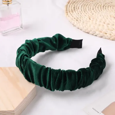 Creative Solid Color Wave Women's Plaid Fabric Headband