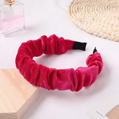Creative Solid Color Wave Women's Plaid Fabric Headband