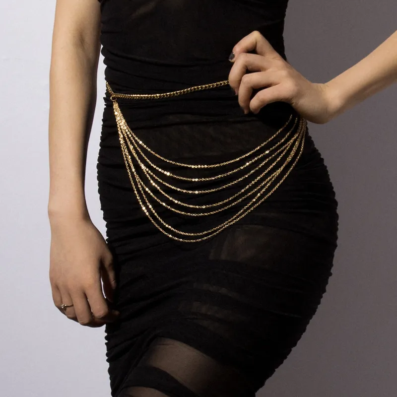 Geometric U Shape Multilayer Chain Body Jewelry Simple Style Metal
