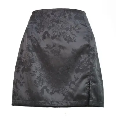 S-XL Jacquard Design Side-slit A-Line Skirts