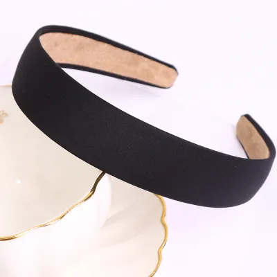 Fashion Simple Solid Color Wide Edge Women Fabric Headband