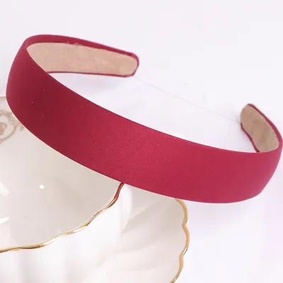 Fashion Simple Solid Color Wide Edge Women Fabric Headband