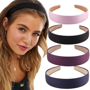 Fashion Simple Solid Color Wide Edge Women Fabric Headband