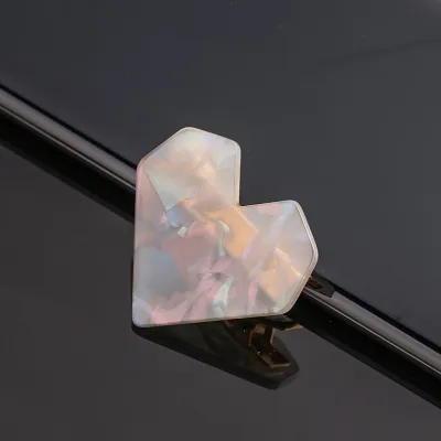 Candy Color Heart-shape Acrylic Hair Clip for Women