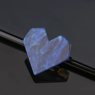 Candy Color Heart-shape Acrylic Hair Clip for Women