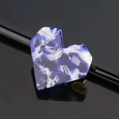 Candy Color Heart-shape Acrylic Hair Clip for Women