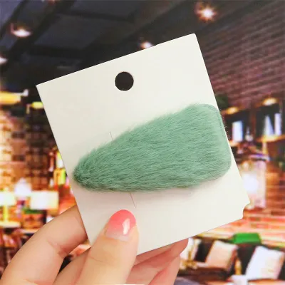 Fashion New Geometric Plush Women Hair Clip Square Oval Rectangle