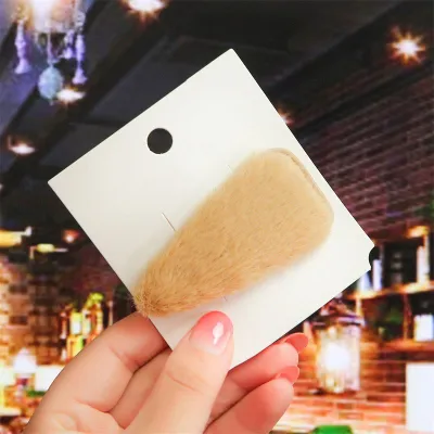 Fashion New Geometric Plush Women Hair Clip Square Oval Rectangle