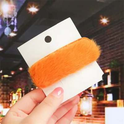 Fashion New Geometric Plush Women Hair Clip Square Oval Rectangle