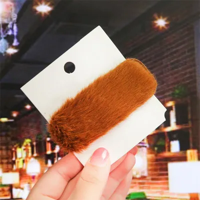 Fashion New Geometric Plush Women Hair Clip Square Oval Rectangle